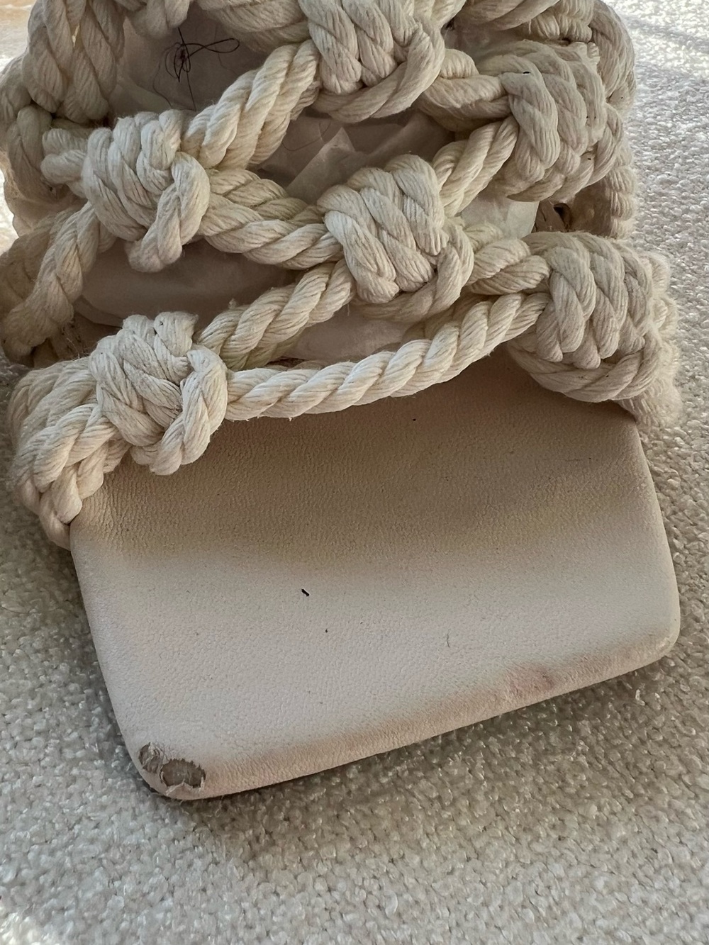 ASOS Handwoven Rope Lace-Up Sandals - Cream - Picture 4 of 13
